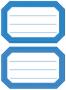 HERMA étiquettes pour livres, 78 x 53 mm, marge bleu / rouge