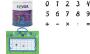 HEYDA Kit de timbres à  motifs chiffres, boite transparente