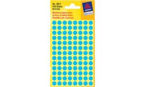 AVERY Zweckform pastilles adhésives, diamètre 8 mm, bleues