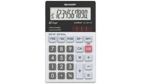 SHARP Calculatrice de poche modèle EL-W211G GY, alimentation