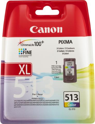 Encre originale pour Canon Pixma MP260/MP240, couleur, HC (2971B001/CL513)