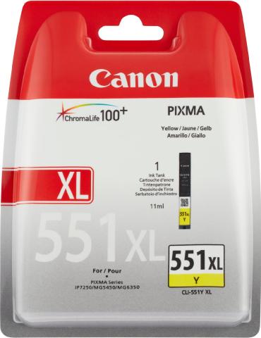 Encre originale pour Canon Pixma IP7250, jaune (CLI-551XLY/6446B001)