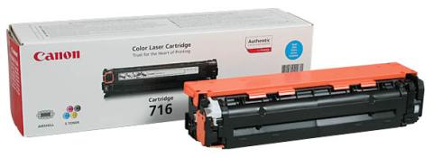 Toner original pour imprimante laser Canon i-SENSYS LBP5050  cyan (1979B002/716C)