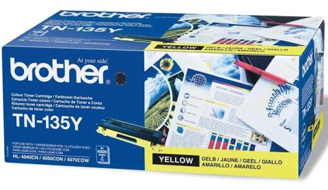 Toner original pour imprimante laser brother HL-4040CN - jaune -TN-135Y