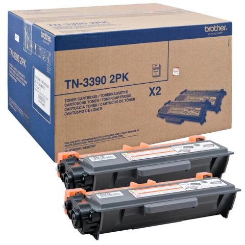 Toner original pour Brother imprimante HL-6180DW, pack de 2 toners , DP  TN-3390TWIN