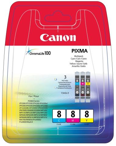 Original Multipack pour Canon Pixma IP4200/IP5200/IP5200R (CLI-8/0621B026)