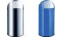 Helit Poubelle avec clapet Push, 50 litres, bleu