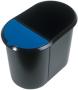 helit corbeille à  papier Duo System, ovale, PE, noir/bleu