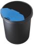 Helit Corbeille à  papier en plastique, rond, 45 litres, bleu